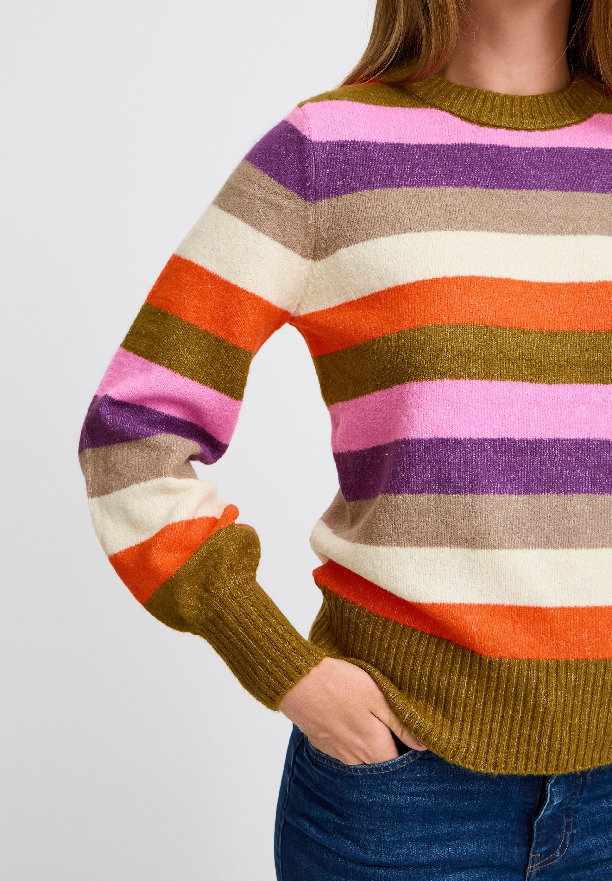 売れ筋商品|||イチ ニット&セーター レディース アウター IHEDEN - Jumper - green mix color stripe ICHI IHEDEN - Jumper - green mix color stripe/green - Zalando