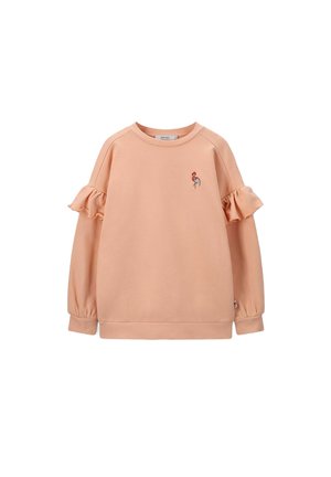 MIT RÜSCHEN  - Sweatshirt - hellorange
