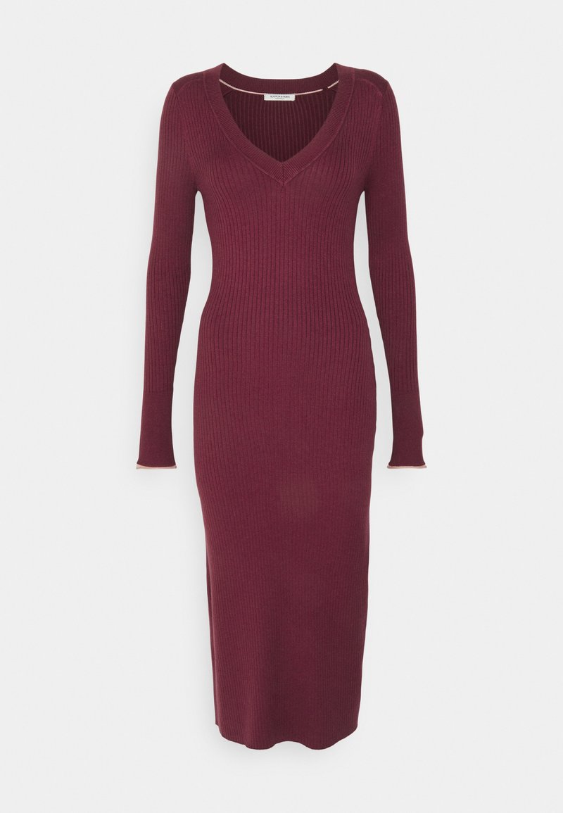 strapless open back dress Beige Ribbed Knit Midi Dress  Long Sleeve V-Neck Bodycon Dress