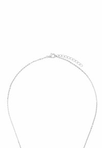 Silverfärgad kedja med tunna, eleganta länkar, utrustad med en kräftklämma och justerbar längd med förlängningskedja för storleksvariation.