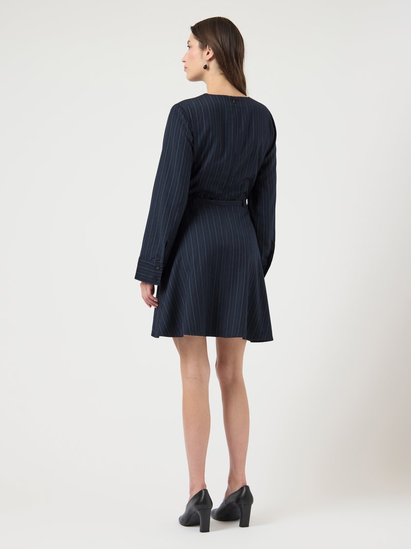 YAS YASPIMIS PINSTRIPE DRESS - Day dress - navy blazer/dark blue -  Zalando.ie