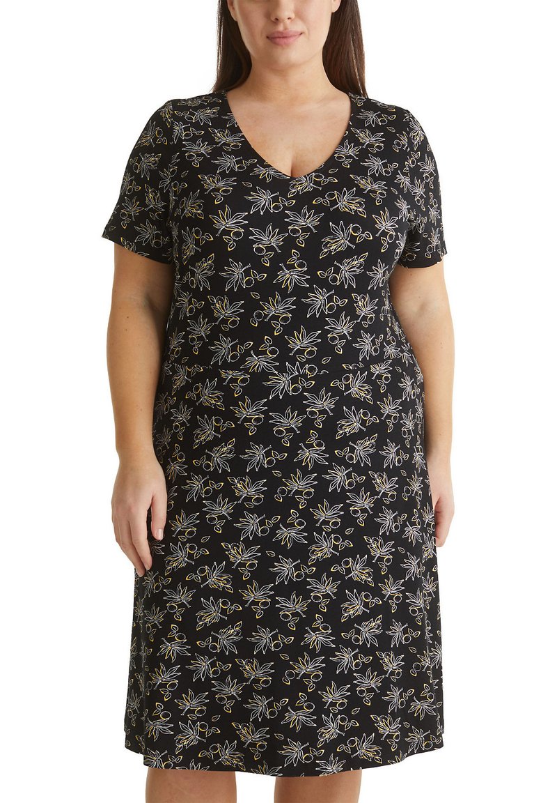 Esprit Curvy Jerseykleid Black Schwarz Zalando Fr 