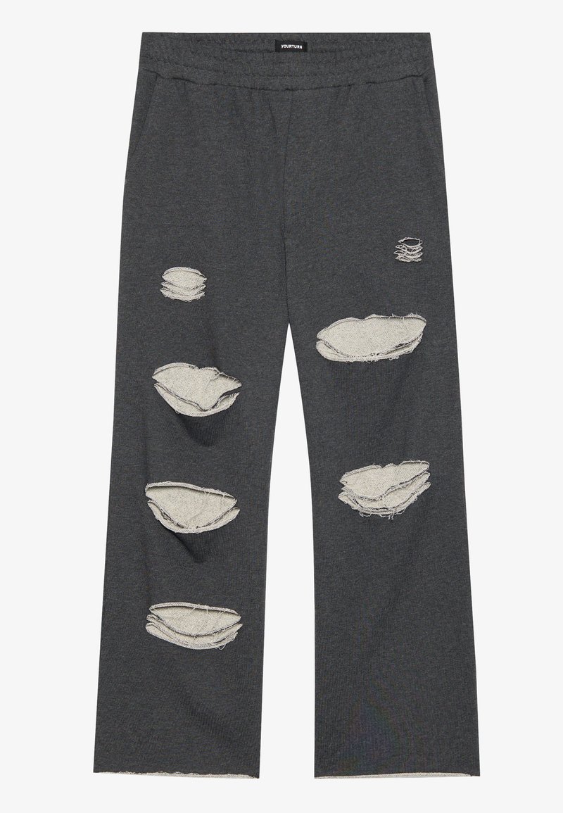 YOURTURN Broek donkergrijs gemêleerd