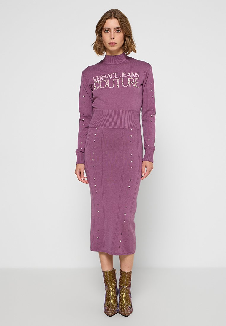 Versace Jeans Couture Gebreide jurk lila Versace Jeans Couture Gebreide jurk lila