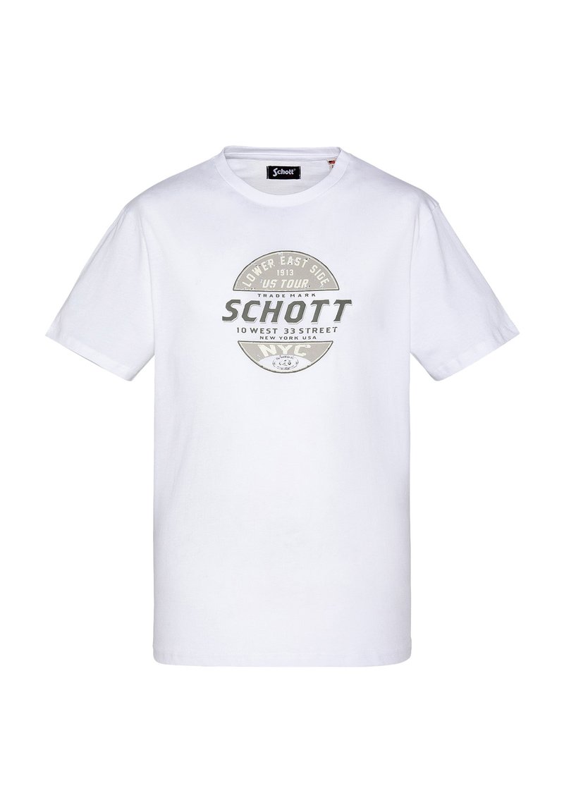 Schott T-shirt print wit