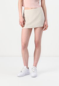 Abercrombie & Fitch - The A&F Scarlett Mid Rise Linen-Blend Mini Skort - Mini skirt - oatmeal heather Thumbnail Image 1