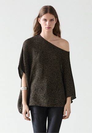 Massimo Dutti Cape - mottled dark brown