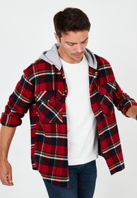 Buratti PLAID PATTERNED DOUBLE POCKET HOODED WINTER - Jas - red