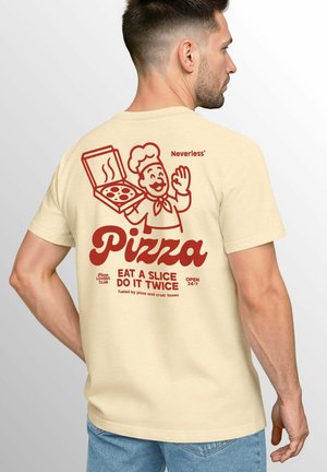 BACK PIZZA SPRUCH LUSTIG GRAFIK - T-Shirt print - natur