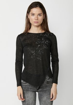 Top s dlhým rukávom - black
