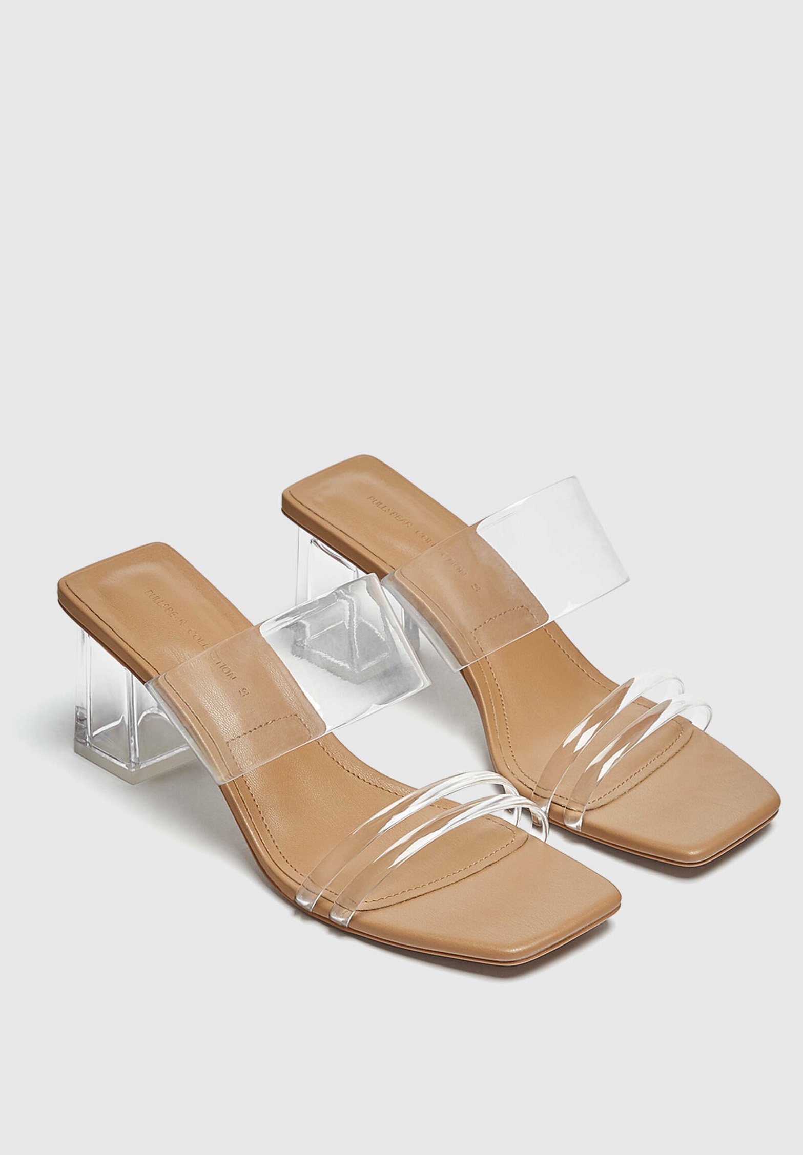 PULL\u0026BEAR VINYL - Muiltjes met hak - nude - Zalando.be