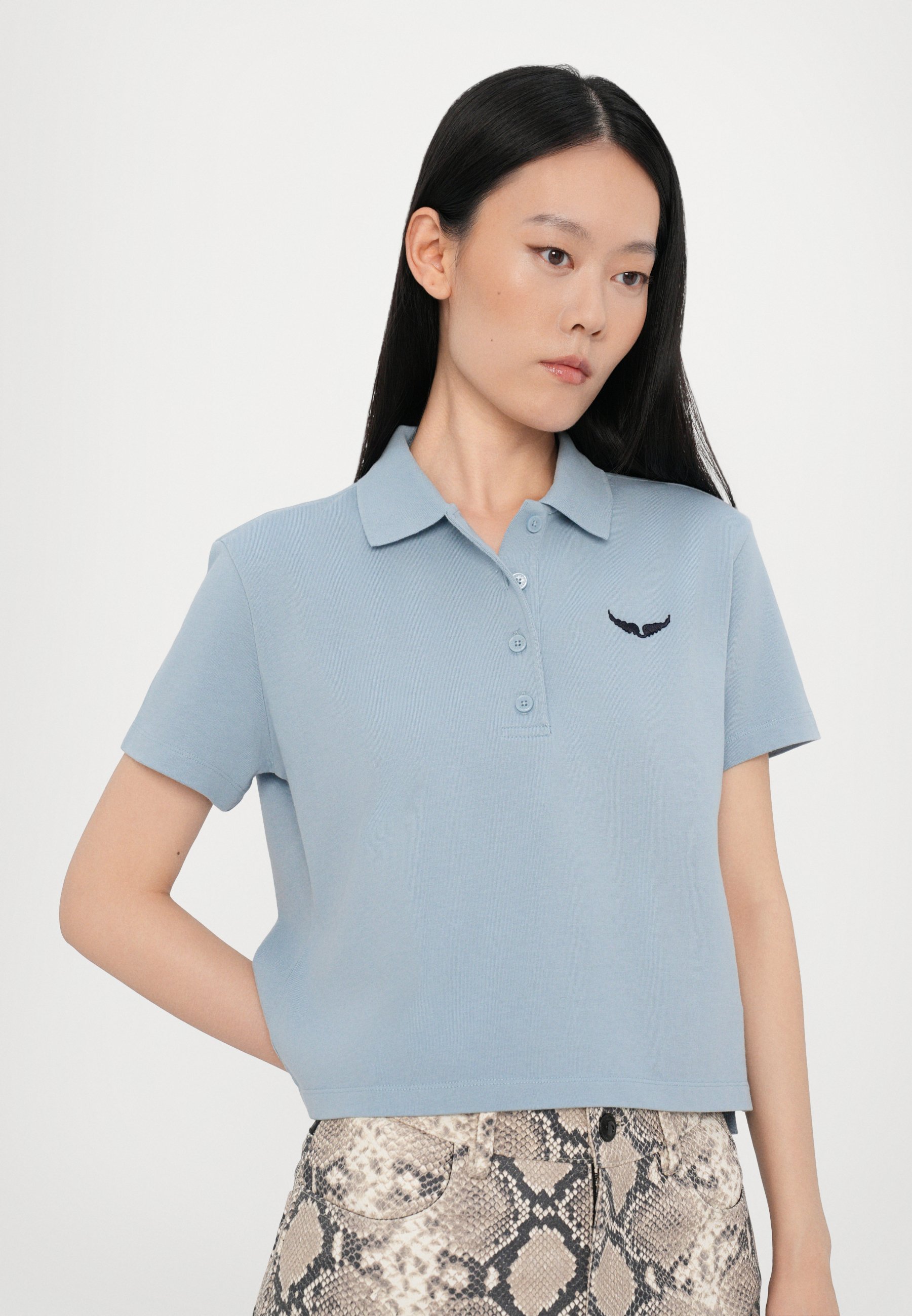 Zadig & Voltaire MIRTA WINGS - Polo - cloud/celeste - Zalando
