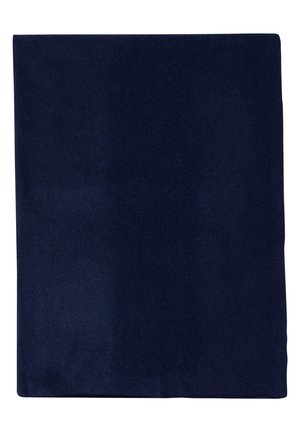 Dark blue rectangular fabric folded flat with a soft, smooth texture and no visible patterns or embellishments.
