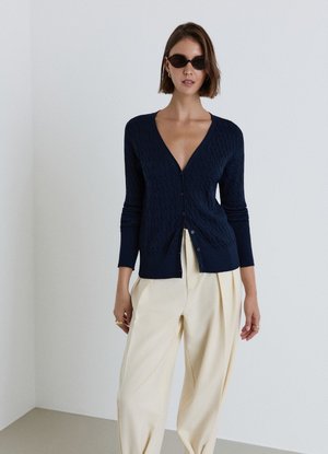 Calliope, MAGLIA TINTA UNITA - Cardigan - blu notte