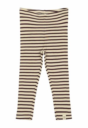 STRIPED - Træningsbukser - dark grape off white