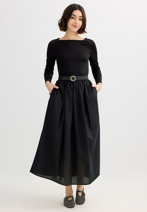 INSIDE, VESTIDO MIDI CUELLO BARCO - Vestido largo - black