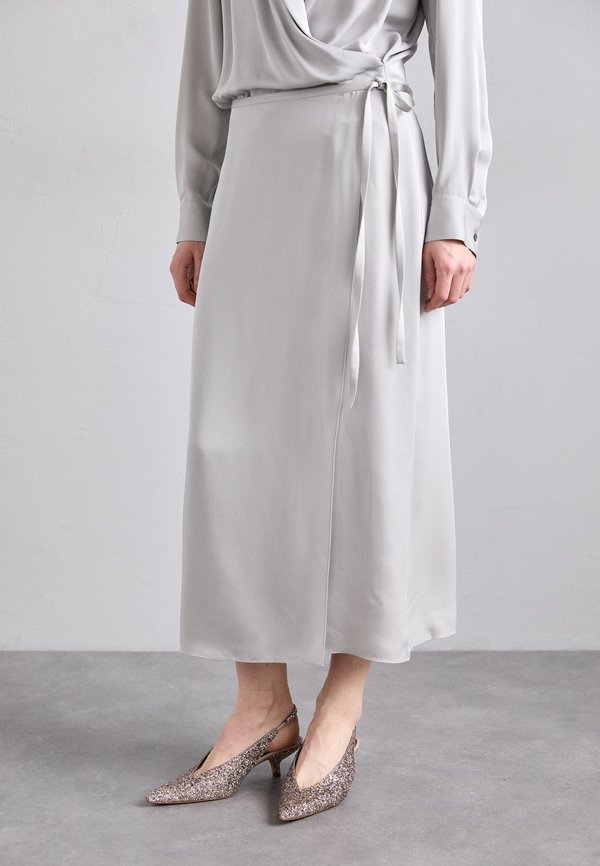 TIE WRAP - Wrap skirt - platinum2