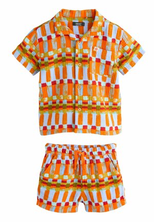 REGULAR FIT - SHORT SLEEVE SET - Shorts - multi rust stripe