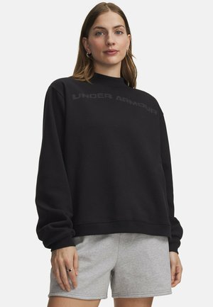 Under Armour, ICON FLEECE WORDMARK MOCK NECK - Fleece jumper - ultimate black