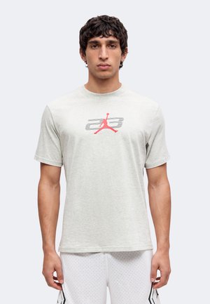 Jordan, CREW - Спортна тениска - grey heather/university red