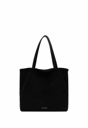 Sort mulepose med to håndtag og lille hvidt "EMILY+NOAH" logo i midten nederst på en ensfarvet hvid baggrund.