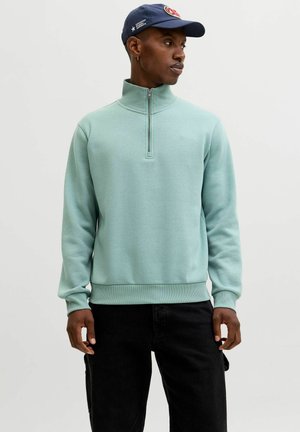 JJEBRADLEY HALF ZIP - Felpa - mineral blue