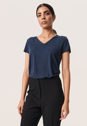 COLUMBINE V-NECK - Basic póló - navy