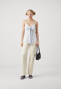 Gina Tricot TIE SINGLET - Top - light blue