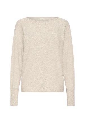 Heled beez kreemika jaanus, pehmest struktuursed kangast. Omab ümmargust kaelust ja pikki varrukaid ribakäärtega. Lihtne, klassikaline vorm.