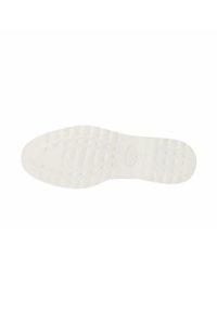 Suola in gomma bianca per sneakers con motivo testurizzato, caratterizzata da scanalature orizzontali e verticali per presa e trazione. Finitura liscia nel complesso.