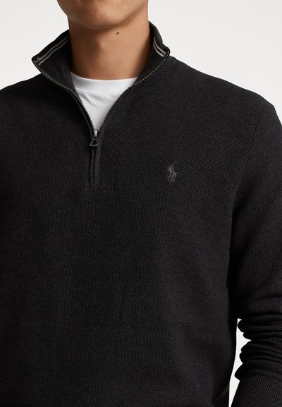 Polo Ralph Lauren KNIT COTTON QUARTER ZIP JUMPER - Trui - dark granite hthr