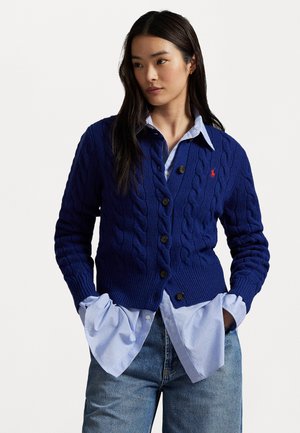 CABLE-KNIT WOOL-CASHMERE CARDIGAN - Cardigan - winter night navy