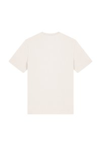 T-Shirt mit kurzen Ärmeln in einem hellbeigen Farbton, aus weichem Baumwollmaterial, mit klassischem Rundhalsausschnitt und einer schlichten Rückseite ohne Grafiken.