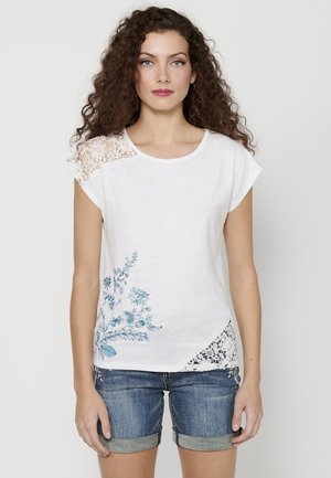 SHORT-SLEEVED - Tricou cu imprimeu - blanco white