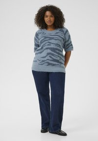 Kaffe Curve SANDIA - Triko s potiskem - windward blu bering sea animal