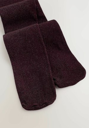 Burgundia kudumit socks pehmea tekstuuriga, millel on läikiv viimistlus ja õmblusteta varvase disain. Sobivad erinevateks olukordadeks.