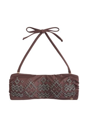 Next, REGULAR FIT - BEADED EMBELLISHED BANDEAU BIKINI TOP . - Vrchný diel bikín - chocolate brown