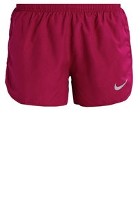 Magenta atletické šortky s elastickým pasem. Vyrobené z lehké tkaniny, s malým reflexním logem Nike na přední straně.