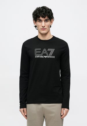 TRAIN VISIBILITY TEE - Tops ar garām piedurknēm - black