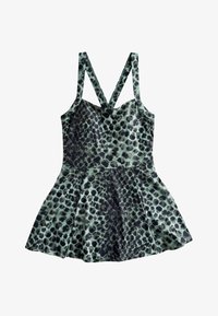 Sélectionné, green/black leopard print