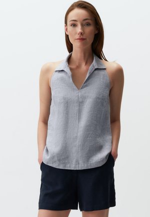 Jimmy Key TIED AT THE NECK - Blouse - blue melange
