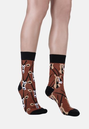 Unabux 3-PACK GRUMBLE IN THE JUNGLE - Socken - braun