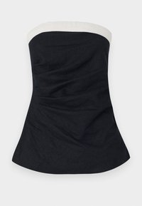 Linen-Blend Tube Top - Débardeur - black beauty/jet stream