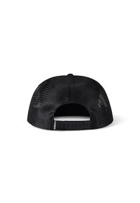 Black mesh snapback cap with a structured fit, featuring a smooth visor and adjustable plastic strap at the back. "FORMER" branding visible.
