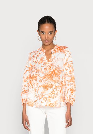 BLOUSE - Blouse - orange/white