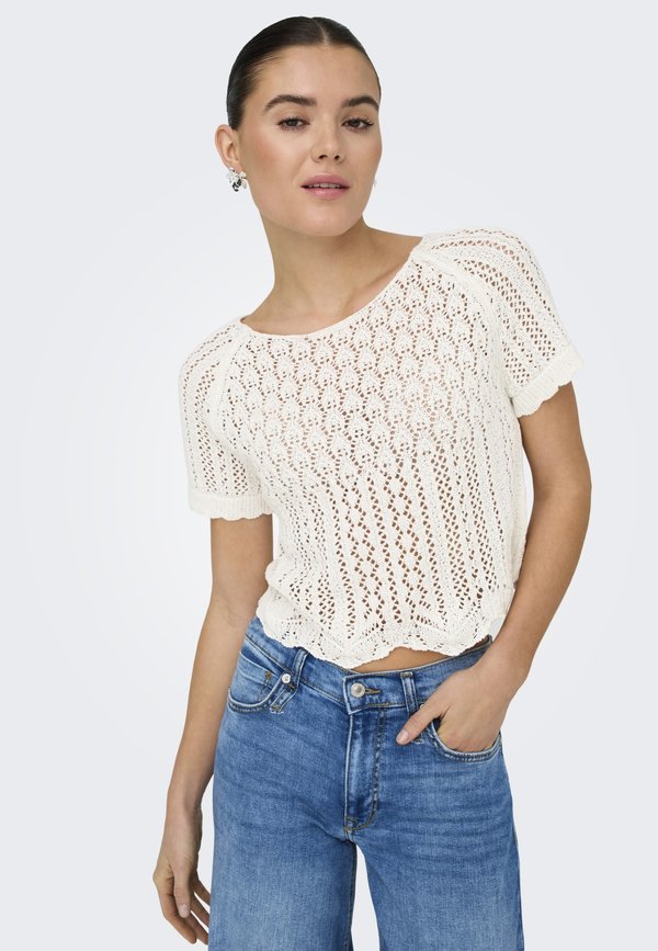 ONLNOLA LIFE PULLOVER - Basic T-shirt - cloud dancer2