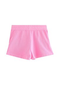 Shorts di cotone rosa con vita elastica, dal design semplice e dalla texture liscia. Taglio in stile casual e comodo.