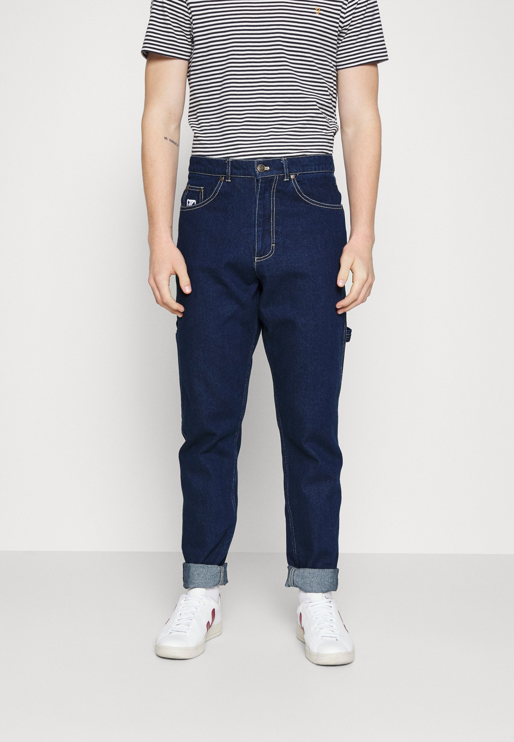 Karl Kani RETRO RINSED PANTS UNISEX - Vaqueros boyfriend - dark blue/azul  marino - Zalando.es