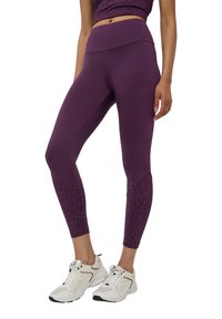 Terranova CON DETTAGLI MACULATI LUCCICANTI - Leggings - viola scuro