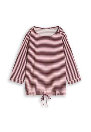 TOM TAILOR, TOM TAILOR T-SHIRT PLUS SIZE - LANGARMSHIRT MIT KNOPF-DETAILS - Longsleeve - light pink preppy plum stripe